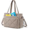 image:imageBAGSMART Lunch Bag Women Large Lunch Box Insulated Tote Bag with MultiPockets Quilted Puffy Tote for Work Outdoors02Brown