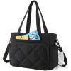 image:imageBAGSMART Lunch Bag Women Large Lunch Box Insulated Tote Bag with MultiPockets Quilted Puffy Tote for Work Outdoors04Black