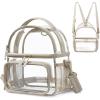 image:imageBAGSMART Stadium Approved Clear Bag 12x6x12 Double Deck Lunch Box Convertible to Backpack Waterproof PVC PinkCamel