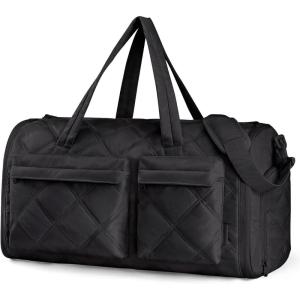 image:imageBAGSMART Garment Duffel Bag Convertible 2in1 Puffy WaterResistant CarryOn with Shoe Compartment ABlackABlack