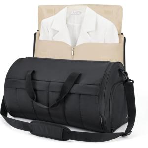 image:imageBAGSMART Garment Duffel Bag Convertible 2in1 Puffy WaterResistant CarryOn with Shoe Compartment ABlackBBlack