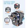 image:imageBAGSMART 37L Compression Travel Backpack Expandable Carry On Backpack with Packing Cubes Water Resistant Weekender Backpack Fits 17 Inch laptop Luggage Daypack with Shoe Bag GreyGrey