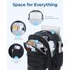 image:imageBAGSMART Carry On Travel Backpack 17 Inch Large Travel backpack Carry On Flight Approved Antitheft Personal Item Backpack Travel Bag With Shoe Bag 30L Water Resistant Casual Daypack BeigeBlack