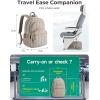 image:imageBAGSMART College Laptop Backpack Travel Backpack for Women Quilted Casual Daypack WaterResistant Bookbag for 156 Inch Laptop BlackCamel