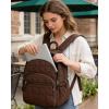image:imageBAGSMART College Laptop Backpack Travel Backpack for Women Quilted Casual Daypack WaterResistant Bookbag for 156 Inch Laptop BlackChocolate