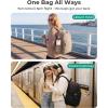 image:imageBAGSMART College Laptop Backpack Travel Backpack for Women Quilted Casual Daypack WaterResistant Bookbag for 156 Inch Laptop BlackDark Black