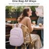 image:imageBAGSMART College Laptop Backpack Travel Backpack for Women Quilted Casual Daypack WaterResistant Bookbag for 156 Inch Laptop BlackLavender