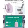 image:imageBAGSMART College Laptop Backpack Travel Backpack for Women Quilted Casual Daypack WaterResistant Bookbag for 156 Inch Laptop BlackLavender
