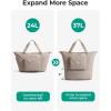 image:imageBAGSMART Foldable Travel Bag 37L Expendable Personal Item Bag Lightweight Weekender Bags for Women Water Resistant Extra Carry on for Travel CamelIvory White