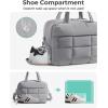 image:imageBAGSMART Gym Bag for Women Carry on Travel Duffel Bag Waterresistant Weekender with Shoe Compartment for Gym Travel Work Desert MediumMGrey