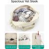 image:imageBAGSMART Gym Bag for Women Duffle Bag for Travel with Wet Pocket Lightweight Carry on Weekender Duffel Water ResistantMIvory