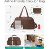 image:imageBAGSMART Gym Bag for Women Lightweight Puffer Duffle Bag 2PC Travel Bag 31L Weekender Overnight Bag Quilted Carry On Tote Bag Diaper Hospital Dance Bag for Travel Gym Water Resistant PinkCoffee Brown