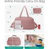 image:imageBAGSMART Gym Bag for Women Lightweight Puffer Duffle Bag 2PC Travel Bag 31L Weekender Overnight Bag Quilted Carry On Tote Bag Diaper Hospital Dance Bag for Travel Gym Water Resistant PinkDull Pink