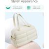 image:imageBAGSMART Gym Bag for Women Lightweight Puffer Duffle Bag 2PC Travel Bag 31L Weekender Overnight Bag Quilted Carry On Tote Bag Diaper Hospital Dance Bag for Travel Gym Water Resistant PinkBeige