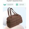 image:imageBAGSMART Gym Bag for Women Lightweight Puffer Duffle Bag 2PC Travel Bag 31L Weekender Overnight Bag Quilted Carry On Tote Bag Diaper Hospital Dance Bag for Travel Gym Water Resistant PinkCoffee Brown