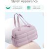 image:imageBAGSMART Gym Bag for Women Lightweight Puffer Duffle Bag 2PC Travel Bag 31L Weekender Overnight Bag Quilted Carry On Tote Bag Diaper Hospital Dance Bag for Travel Gym Water Resistant PinkMisty Purple