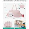 image:imageBAGSMART Gym Bag for Women Lightweight Puffer Duffle Bag 2PC Travel Bag 31L Weekender Overnight Bag Quilted Carry On Tote Bag Diaper Hospital Dance Bag for Travel Gym Water Resistant PinkBaby Pink