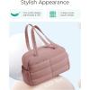 image:imageBAGSMART Gym Bag for Women Lightweight Puffer Duffle Bag 2PC Travel Bag 31L Weekender Overnight Bag Quilted Carry On Tote Bag Diaper Hospital Dance Bag for Travel Gym Water Resistant PinkDull Pink