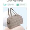image:imageBAGSMART Gym Bag for Women Lightweight Puffer Duffle Bag 2PC Travel Bag 31L Weekender Overnight Bag Quilted Carry On Tote Bag Diaper Hospital Dance Bag for Travel Gym Water Resistant PinkCamel