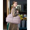 image:imageBAGSMART Gym Bag for Women Lightweight Puffer Duffle Bag 2PC Travel Bag 31L Weekender Overnight Bag Quilted Carry On Tote Bag Diaper Hospital Dance Bag for Travel Gym Water Resistant PinkMisty Purple