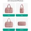 image:imageBAGSMART Gym Bag for Women Personal Item Puffer Duffle Bag Weekender Overnight Carry On Tote Handag for TravelDark Pink