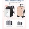 image:imageBAGSMART Rolling Backpack for Women Travel CarryOn Backpack with Wheels 17 Inch Large Roller Wheeled Daypack with Two Packing Cubes BlackBlack
