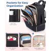 image:imageBAGSMART Rolling Backpack for Women Travel CarryOn Backpack with Wheels 17 Inch Large Roller Wheeled Daypack with Two Packing Cubes BlackBlack