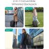 image:imageBAGSMART Rolling Backpack for Women Wheeled Backpack with Packing Cube Travel Back pack with Wheels Carry On Suitcase Bag 17 Inch Large Roller Daypack BlackBlack