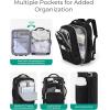 image:imageBAGSMART Rolling Backpack for Women Wheeled Backpack with Packing Cube Travel Back pack with Wheels Carry On Suitcase Bag 17 Inch Large Roller Daypack BlackBlack