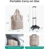 image:imageBAGSMART Rolling Duffle Bag with Wheels 35L Carry on Travel Bag with Detachable Wheels PVC Wet Pocket Duffel bag with Wheels Baby PinkCamel