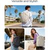 image:imageBAGSMART Travel Backpack Women 156 Inch Carry On Backpack Flight Approved TSA Approved Personal Item Travel Bag Water Resistant Weekender Bag Luggage Daypack BeigeCharcoal