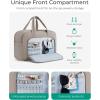 image:imageBAGSMART Travel Duffel Bag Carry on Travel Bag with Jewelry Compartment 35L Weekender Duffle for Women Water Resistant Light TanBlack