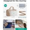 image:imageBAGSMART Travel Duffel Bags for Women 32L Gym Duffle Bag with Laptop Compartment Carry On Weekender Overnight Bag Shoe Bag PVC Wet Pocket Dark BrownDark Brown