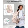image:imageBAGSMART Womens Backpack Small Travel Laptop Backpack for Women Quilted College Laptop Bookbag Work Back Pack for Women Cute Computer WaterResistant Casual Daypack Puffer Camel16strawberry Print