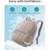 image:imageBAGSMART Womens Backpack Small Travel Laptop Backpack for Women Quilted College Laptop Bookbag Work Back Pack for Women Cute Computer WaterResistant Casual Daypack Puffer Camel05soft Pink