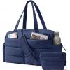 image:imageBAGSMART Gym Bag for Women Lightweight Puffer Duffle Bag 2PC Travel Bag 31L Weekender Overnight Bag Quilted Carry On Tote Bag Diaper Hospital Dance Bag for Travel Gym Water Resistant PinkNavy Blue