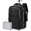 image:imageBAGSMART Rolling Backpack for Women Wheeled Backpack with Packing Cube Travel Back pack with Wheels Carry On Suitcase Bag 17 Inch Large Roller Daypack BlackBlack