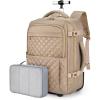 image:imageBAGSMART Rolling Backpack for Women Wheeled Backpack with Packing Cube Travel Back pack with Wheels Carry On Suitcase Bag 17 Inch Large Roller Daypack BlackChampagne