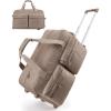 image:imageBAGSMART Rolling Duffle Bag with Wheels Carry On Bag Duffel Bag for Travel Wet Pocket Duffle with Wheels and Handle Brown 42LBrown