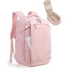 image:imageBAGSMART Travel Backpack Women 156 Inch Carry On Backpack Flight Approved TSA Approved Personal Item Travel Bag Water Resistant Weekender Bag Luggage Daypack BeigeBaby Pink