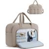 image:imageBAGSMART Travel Duffel Bag Carry on Travel Bag with Jewelry Compartment 35L Weekender Duffle for Women Water Resistant Light TanLight Tan