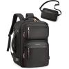 image:imageBAGSMART Womens Backpack Carry On Flight Approved Travel Backpack for Women with Waist BagTraveling Lightweight Weekender Casual Daypack 173 Laptop Work Back pack Personal Item BagChampagneBlack