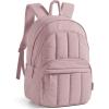 image:imageBAGSMART Womens Backpack Small Travel Laptop Backpack for Women Quilted College Laptop Bookbag Work Back Pack for Women Cute Computer WaterResistant Casual Daypack Puffer Camel09rose Purple