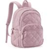 image:imageBAGSMART Womens Backpack Small Travel Laptop Backpack for Women Quilted College Laptop Bookbag Work Back Pack for Women Cute Computer WaterResistant Casual Daypack Puffer Camel10rose Purple