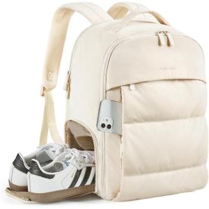 image:imageBAGSMART 30L Travel Backpack for Women Carry on Backpack for Airplanes Gym Backpack with Shoe Compartment Lightweight Travel Bag Fits 156 Inch WaterResistant ChocolateBeige