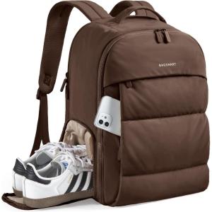 image:imageBAGSMART 30L Travel Backpack for Women Carry on Backpack for Airplanes Gym Backpack with Shoe Compartment Lightweight Travel Bag Fits 156 Inch WaterResistant ChocolateChocolate