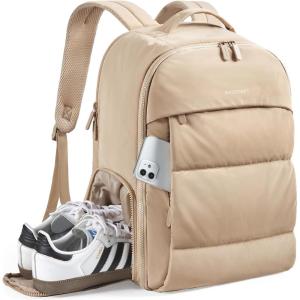 image:imageBAGSMART 30L Travel Backpack for Women Carry on Backpack for Airplanes Gym Backpack with Shoe Compartment Lightweight Travel Bag Fits 156 Inch WaterResistant ChocolateDesert