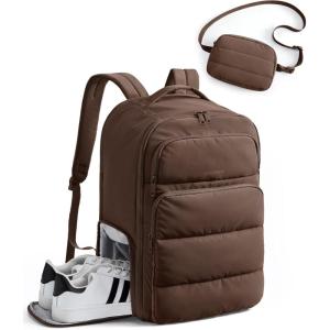 image:imageBAGSMART 35L Travel Backpack Women 173 Inch Carry On Backpack Flight Approved Personal Item Backpack Travel Bag Water Resistant Casual Daypack BlackCoffee