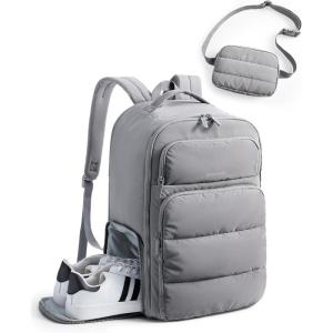 image:imageBAGSMART 35L Travel Backpack Women 173 Inch Carry On Backpack Flight Approved Personal Item Backpack Travel Bag Water Resistant Casual Daypack BlackGrey