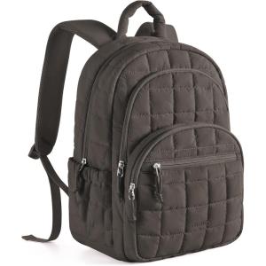 image:imageBAGSMART College Laptop Backpack Travel Backpack for Women Quilted Casual Daypack WaterResistant Bookbag for 156 Inch Laptop BlackDim Gray